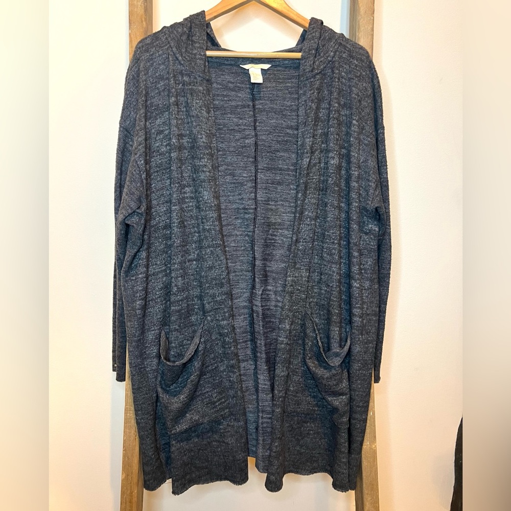 H&M gray hooded open cardigan with pockets. Size XL